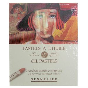 Sennelier artists oil pastels 24 portraits assorted colour range box set