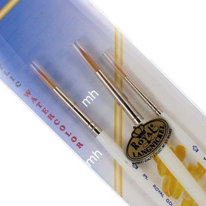 Royal & Langnickel 3 Golden Taklon Acrylic Watercolour Brush Set RG-105