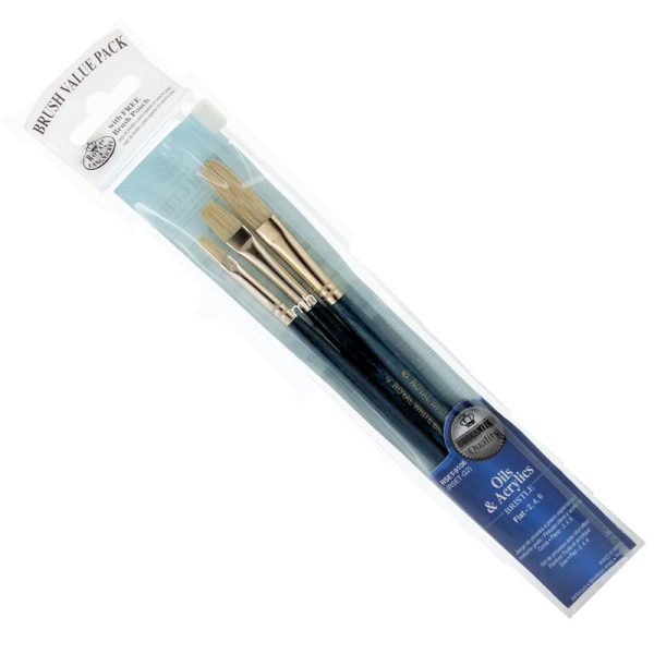 Royal and Langnickel Watercolour, Acrylic and Oil set Flat Bristle