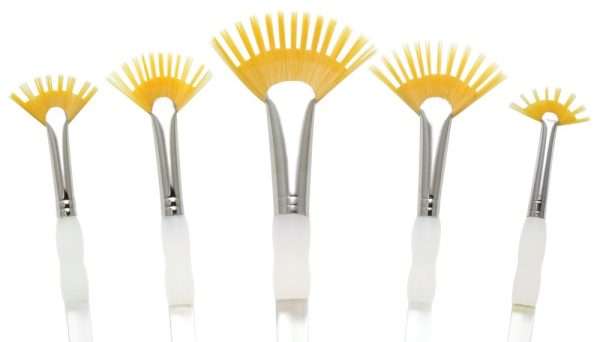 Royal & Langnickel talkon paint brush Aqualon Wisp 5pc Assorted Fan Set