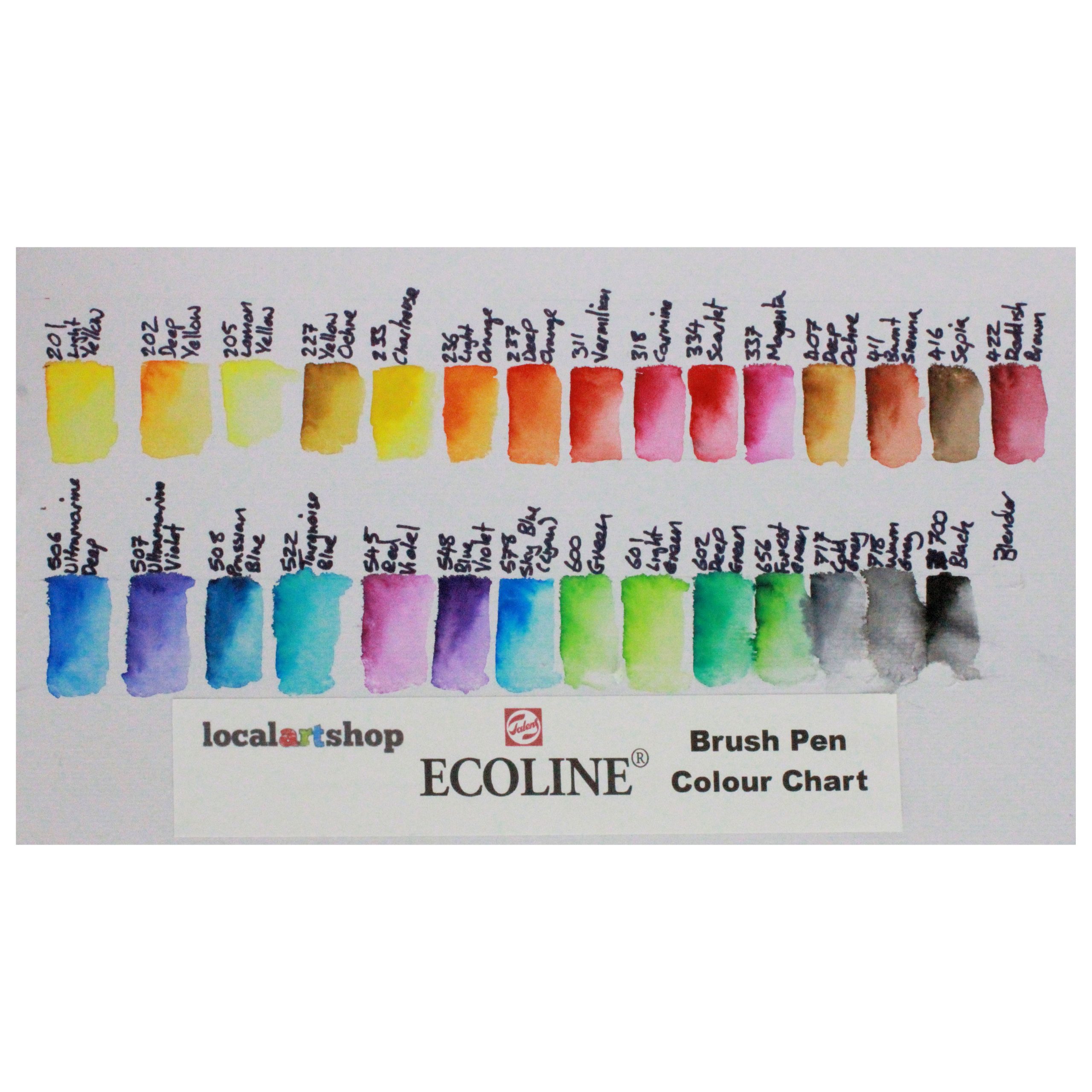 selection of watercolor brush pens