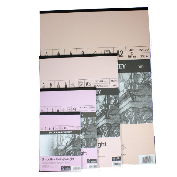 Daler Rowney Heavy Weight Cartridge Paper Pad  220gsm 25 sheets assorted sizes