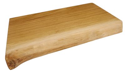 Oak wooden chopping board one live edge handle holes thick solid 42x23x4cm