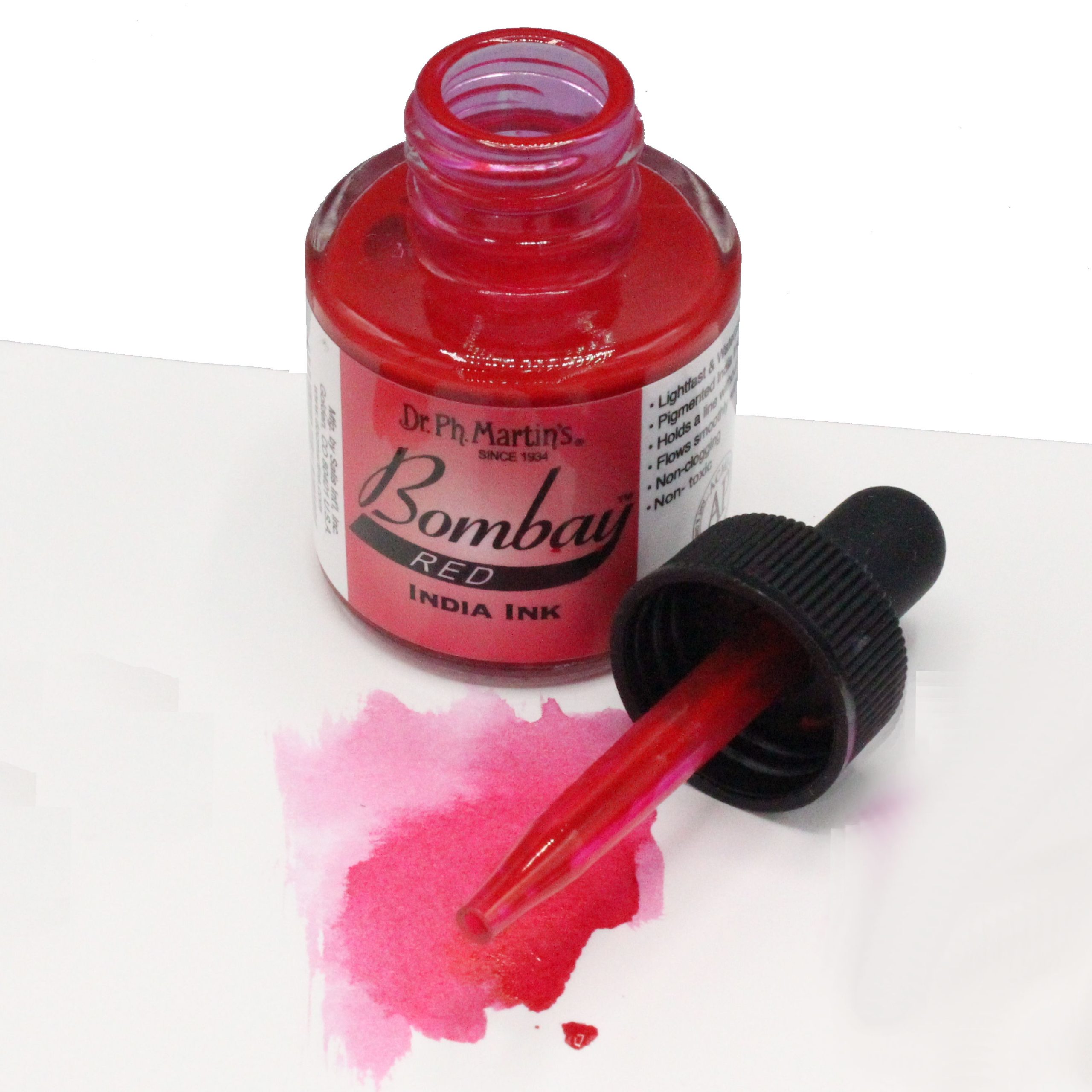 Dr Ph Martin Bombay Red India Ink 1oz 30ml bottle
