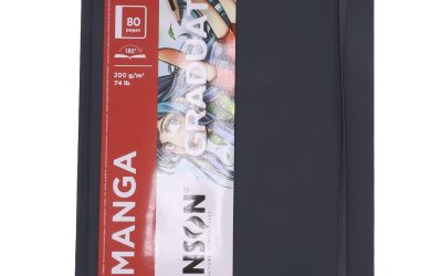 Canson Graduate Manga Pad – 21.6cm x 27.9cm – 8.5″ x 11inch Hardback, 200gsm, 40 Sheets, Lay-Flat , Portable Artist Journal