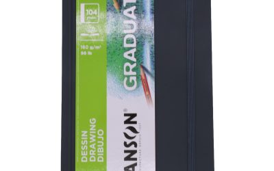 Canson Graduate Hardback Drawing Pad 5.5 x 8.5″ – 160gsm, 52 Sheets, Elastic Strap & Lay-Flat Design