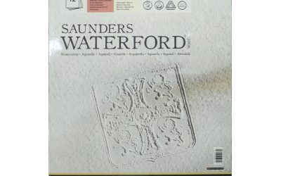 Saunders Waterford Hot Pressed Watercolour Pad – 12 Sheets, 12×16″, 300gsm, Smooth Cotton Paper